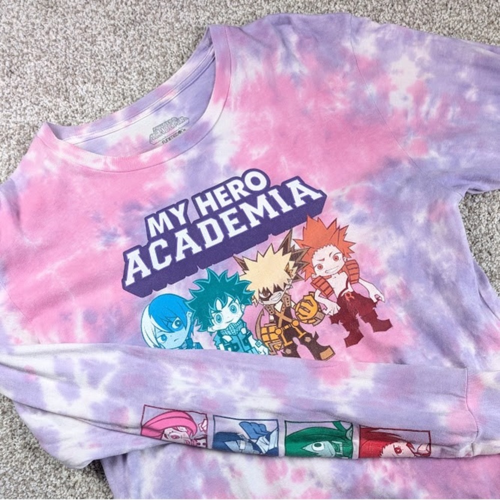 My Hero Academia Anime‎ Tie Dye Long Sleeve Shirt Pink Purple Characters Size M